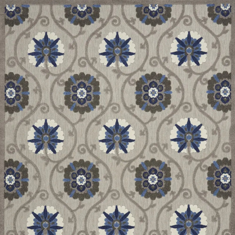 10' X 13' Blue And Gray Indoor Outdoor Area Rug - GreatEagleInc