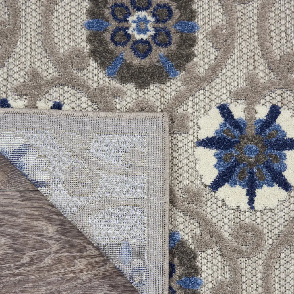 10' X 13' Blue And Gray Indoor Outdoor Area Rug - GreatEagleInc