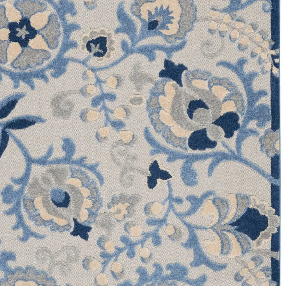 10' X 13' Blue And Gray Indoor Outdoor Area Rug Homeroots Outdoor