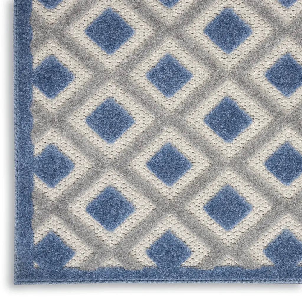 10' X 13' Blue And Gray Indoor Outdoor Area Rug Homeroots Outdoor