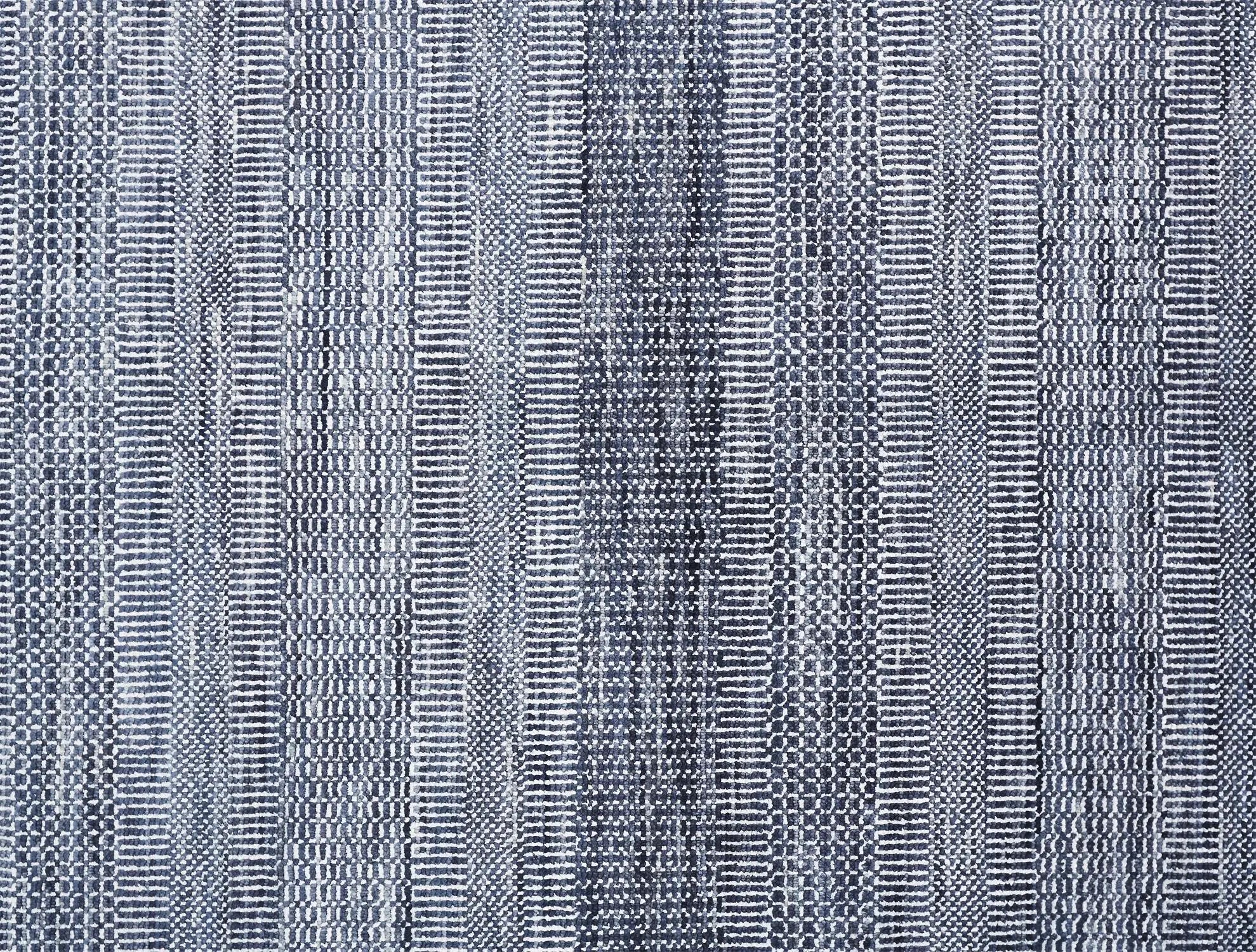 10' X 13' Blue And Gray Wool Striped Hand Knotted Area Rug Homeroots Home Decor