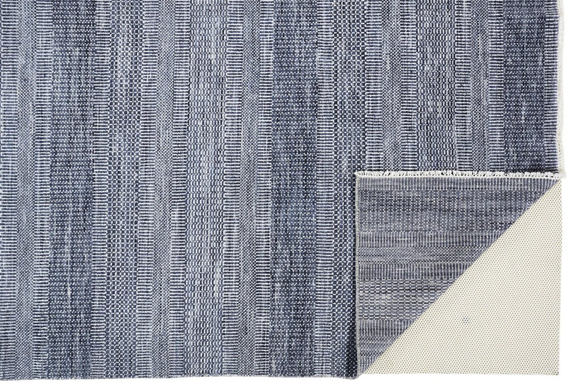 10' X 13' Blue And Gray Wool Striped Hand Knotted Area Rug Homeroots Home Decor