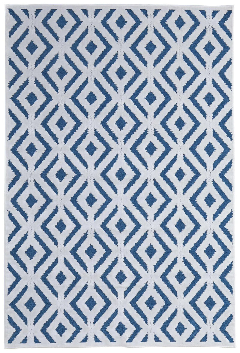 10' X 13' Blue Green And White Area Rug Homeroots Home Decor