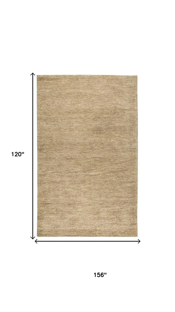 10' X 13' Brown And Natural Wool Hand Tufted Area Rug Homeroots Home Decor