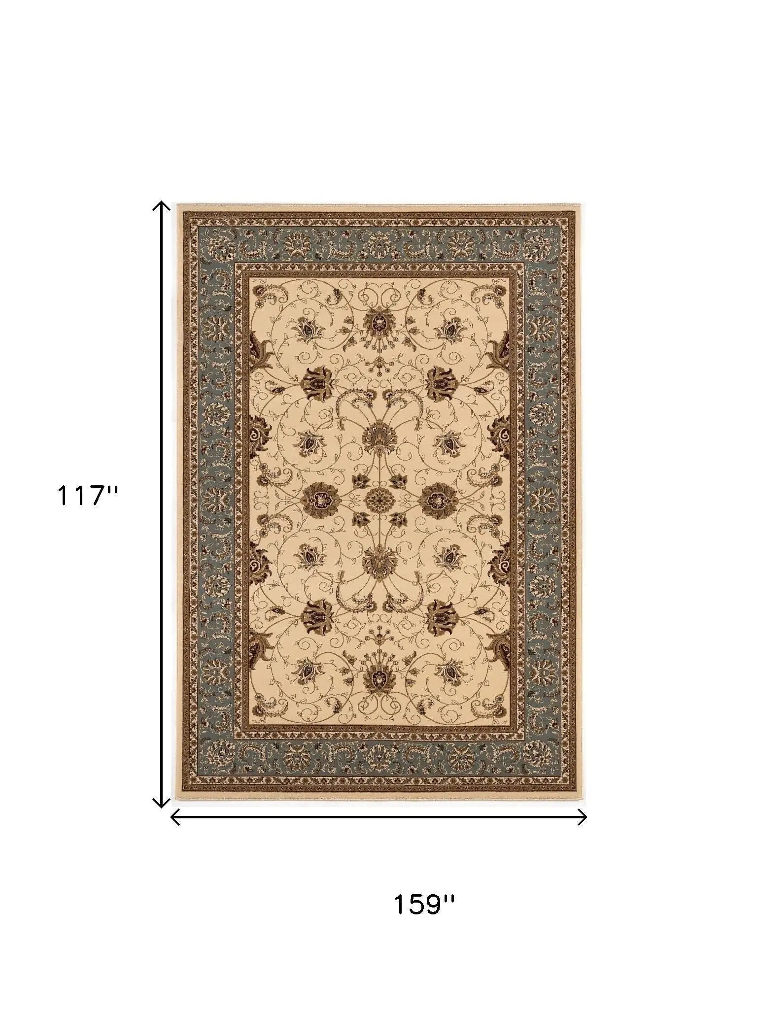 10' X 13' Cream And Blue Abstract Area Rug Homeroots Home Decor