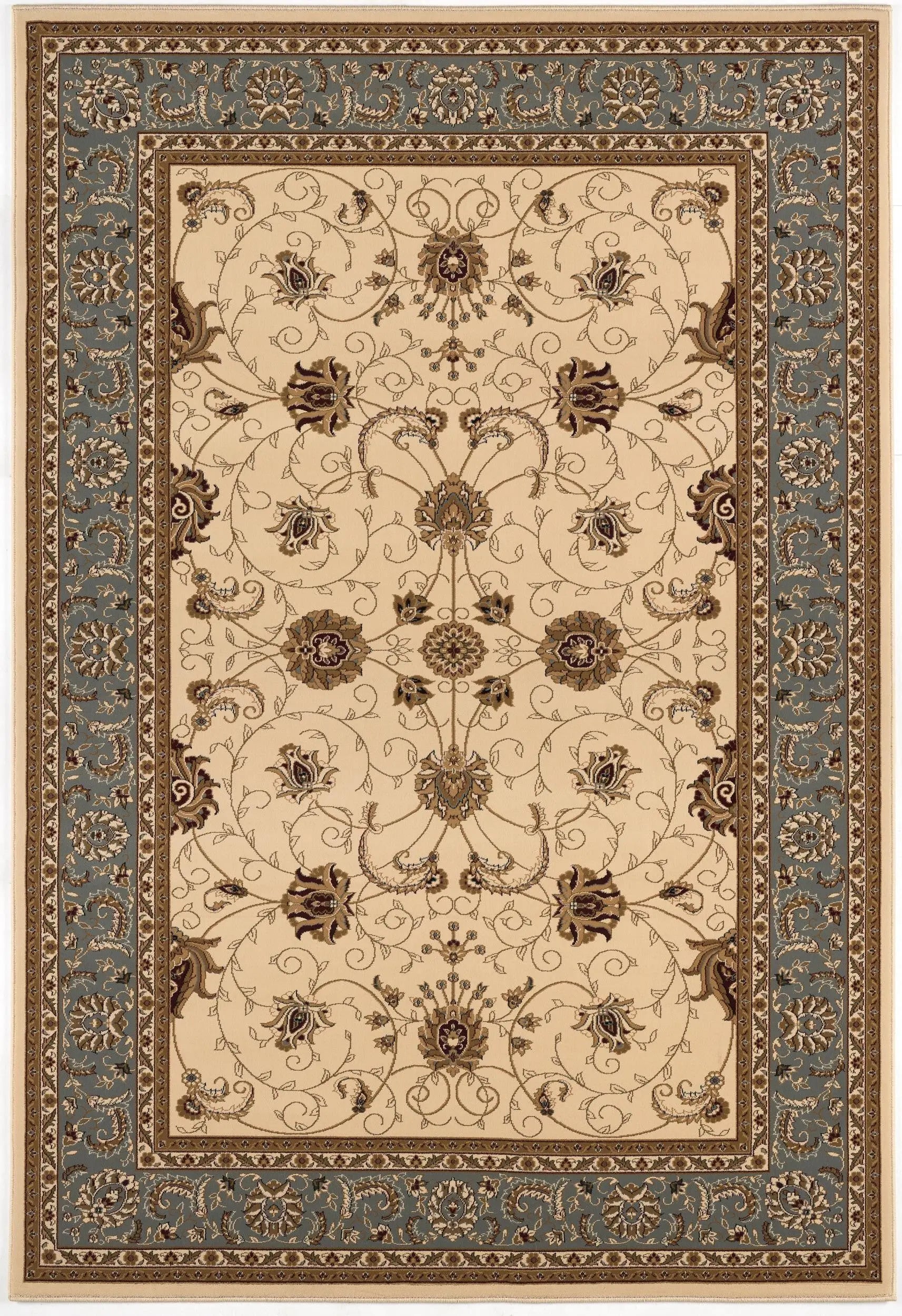 10' X 13' Cream And Blue Abstract Area Rug Homeroots Home Decor