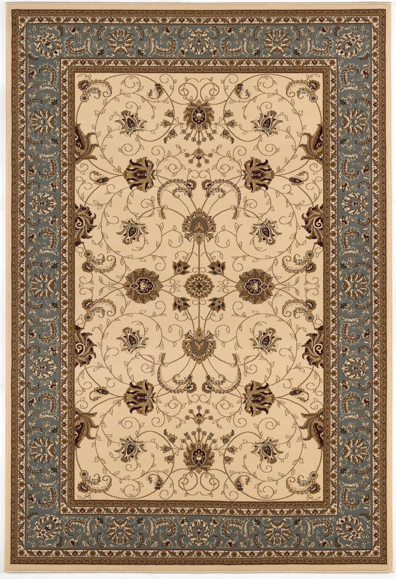 10' X 13' Cream And Blue Abstract Area Rug Homeroots Home Decor