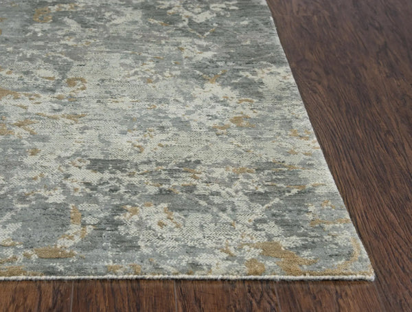 10' X 13' Gray And Beige New Zealand Lambs Wool Floral Hand Carved Handmade Area Rug Homeroots Home Decor