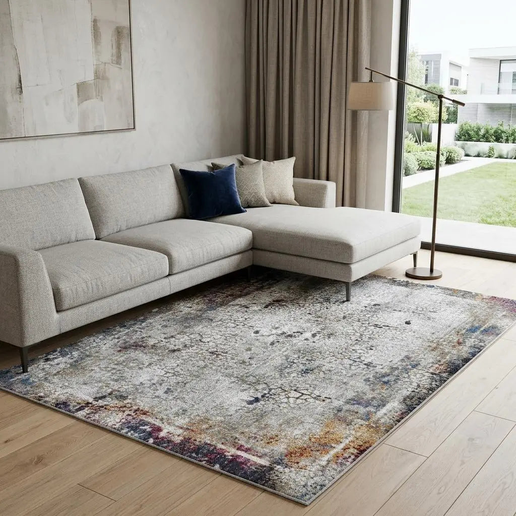10' X 13' Gray And Blue Abstract Hand Carved Handmade Area Rug Homeroots Home Decor