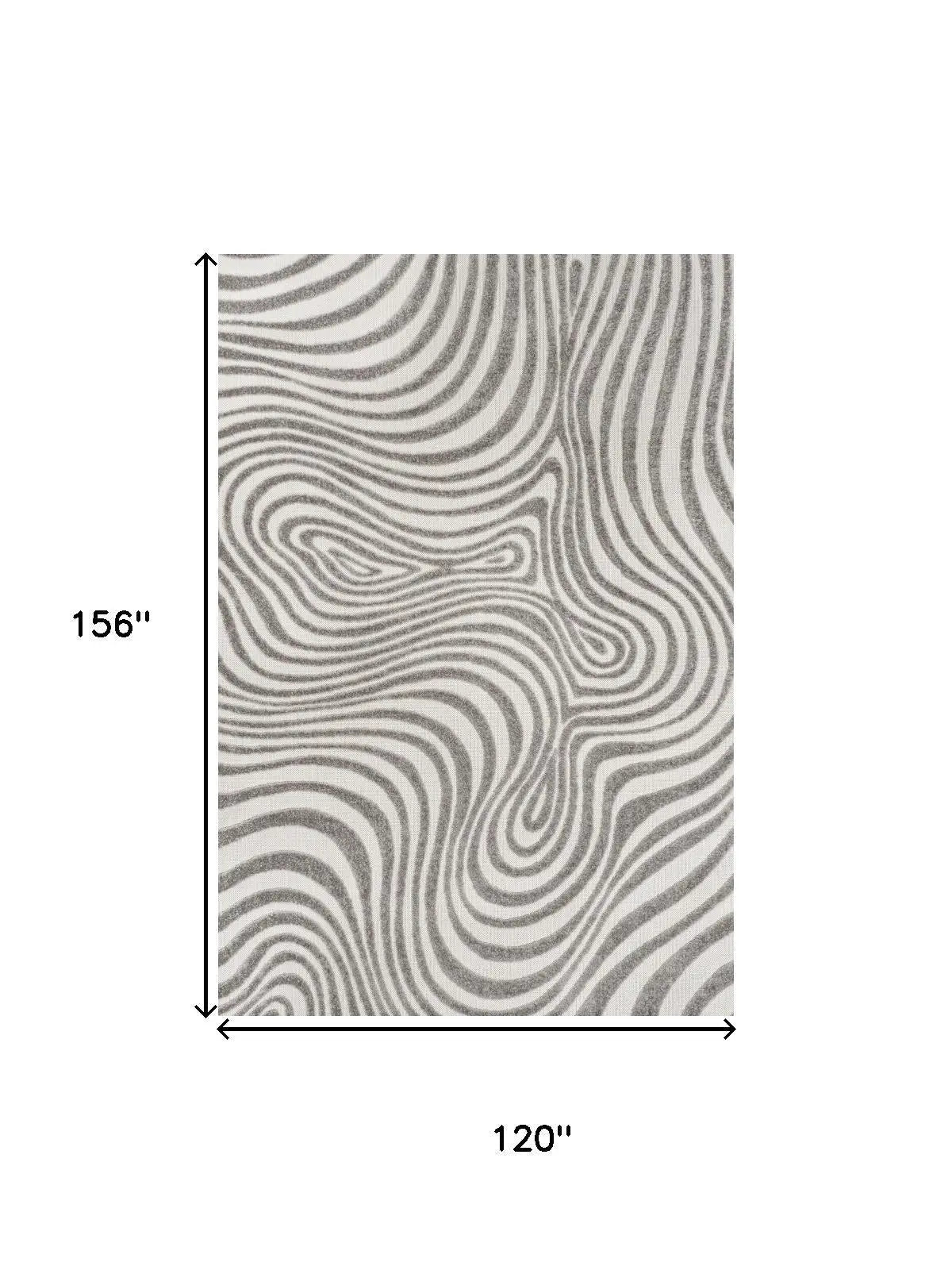10' X 13' Gray And Ivory Abstract Indoor Outdoor Area Rug Homeroots Outdoor