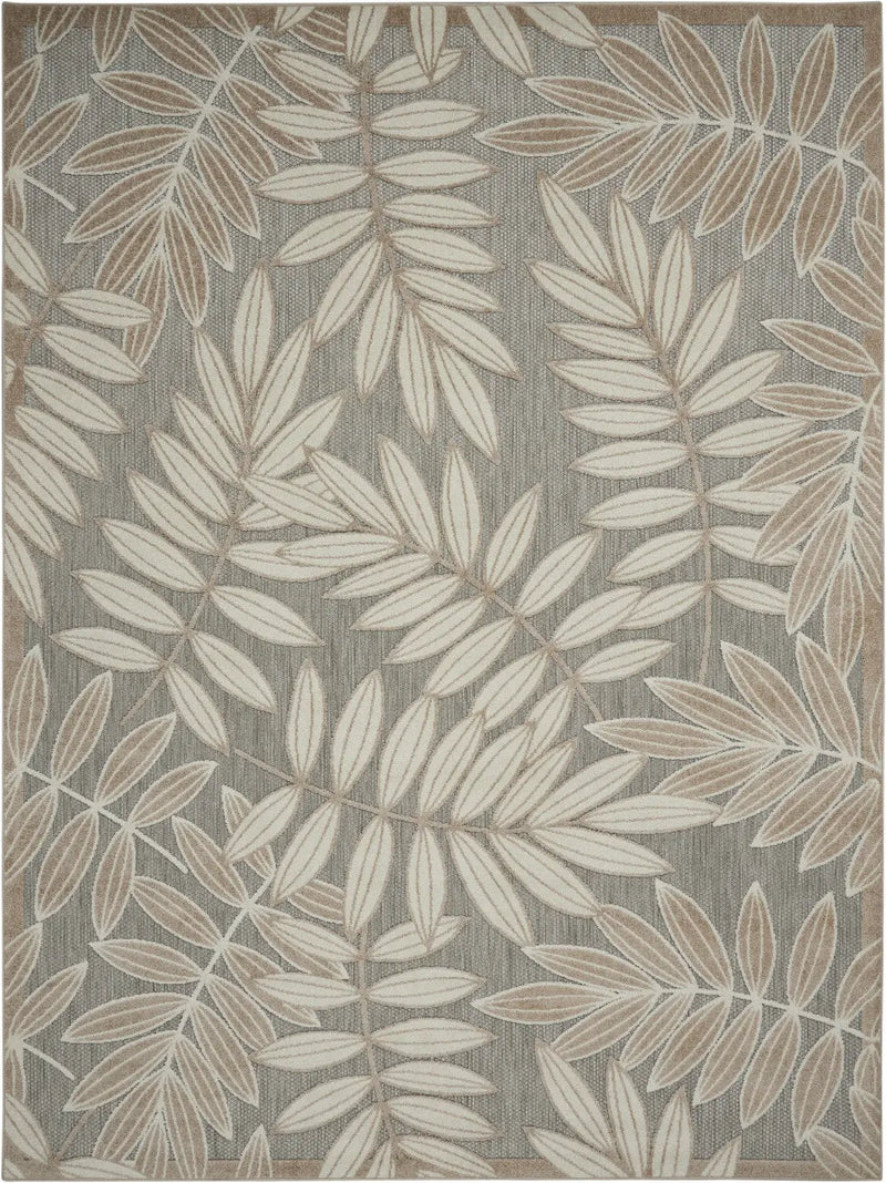 10' X 13' Gray And Ivory Indoor Outdoor Area Rug - GreatEagleInc