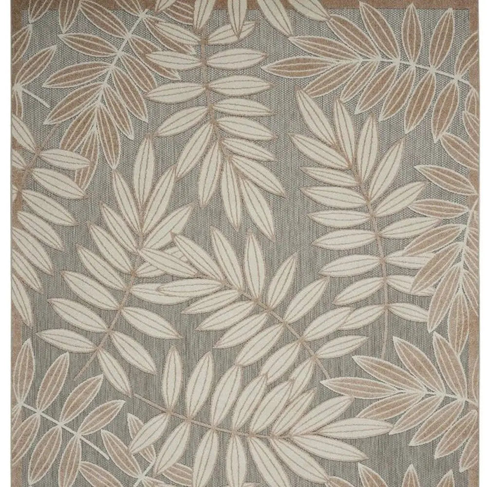 10' X 13' Gray And Ivory Indoor Outdoor Area Rug - GreatEagleInc