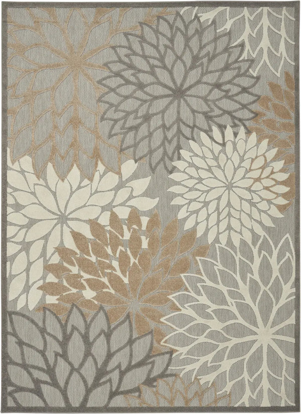 10' X 13' Gray And Ivory Indoor Outdoor Area Rug - GreatEagleInc