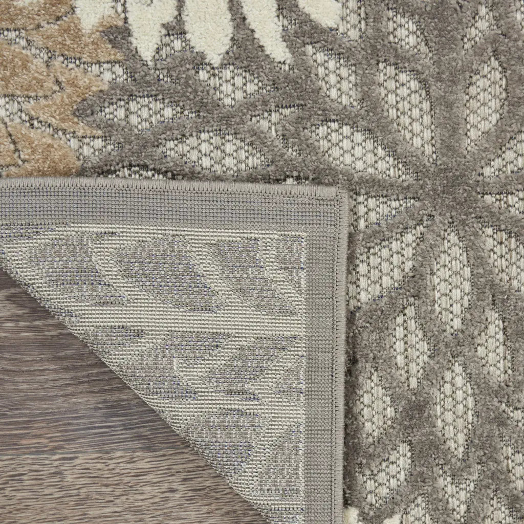 10' X 13' Gray And Ivory Indoor Outdoor Area Rug - GreatEagleInc
