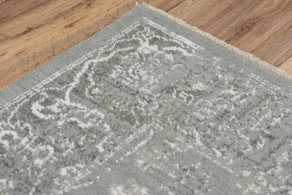 10' X 13' Gray And Ivory New Zealand Lambs Wool Oriental Hand Carved Handmade Area Rug Homeroots Home Decor