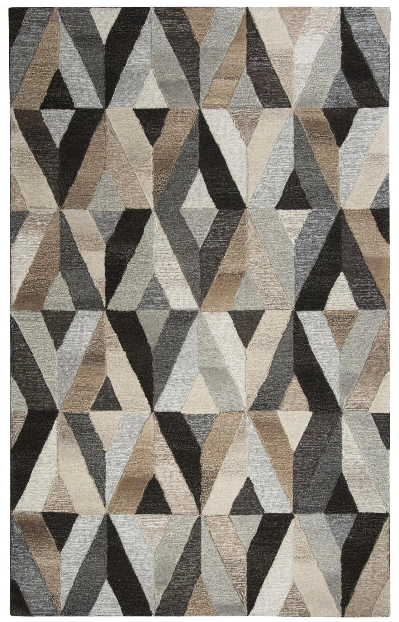 10' X 13' Gray And Natural Wool Geometric Hand Tufted Area Rug Homeroots Home Decor
