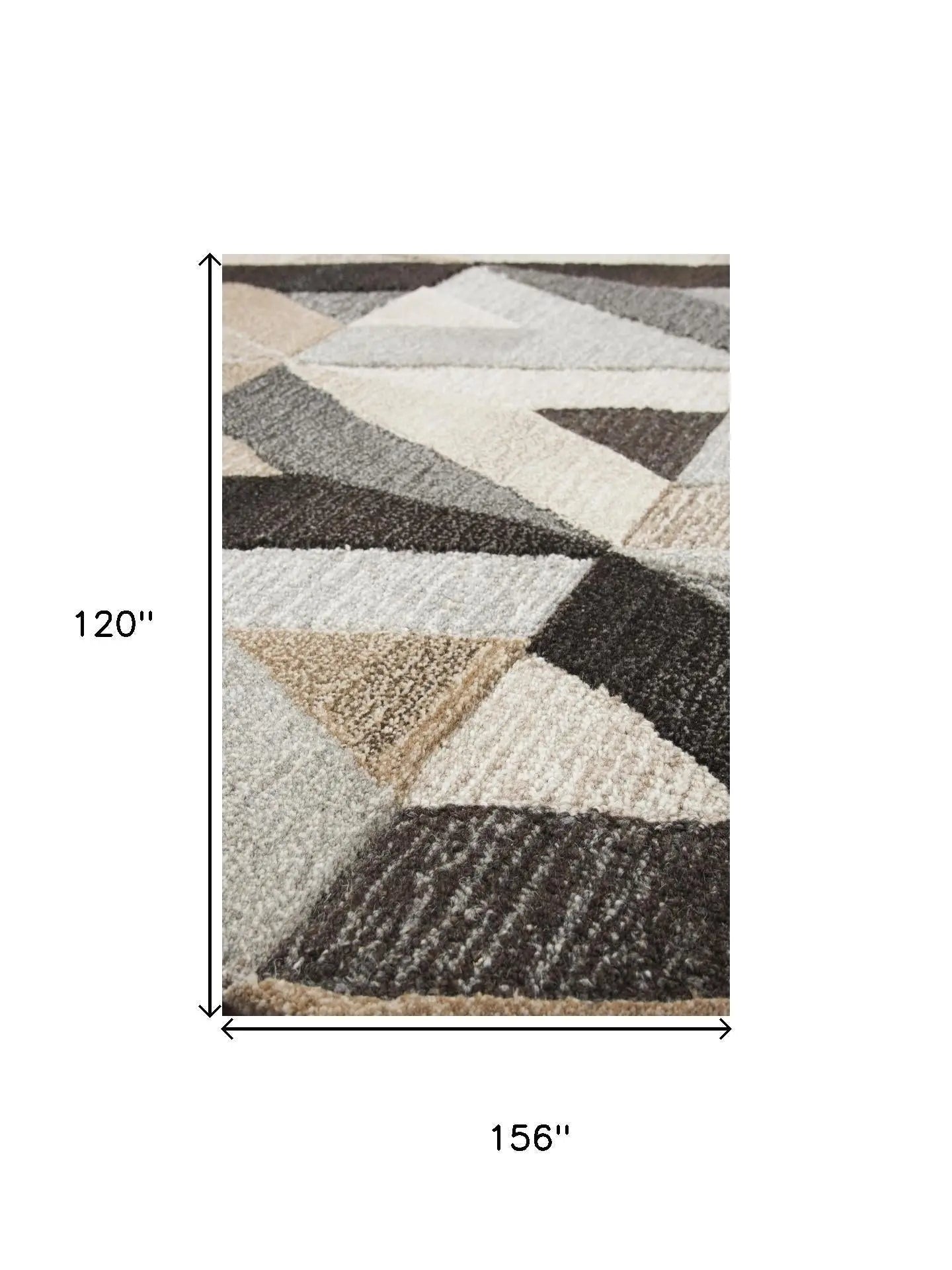 10' X 13' Gray And Natural Wool Geometric Hand Tufted Area Rug Homeroots Home Decor