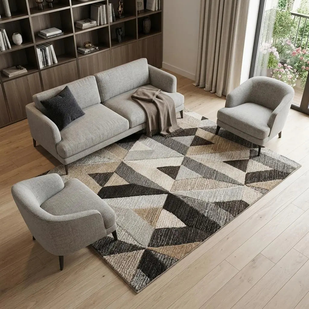 10' X 13' Gray And Natural Wool Geometric Hand Tufted Area Rug Homeroots Home Decor