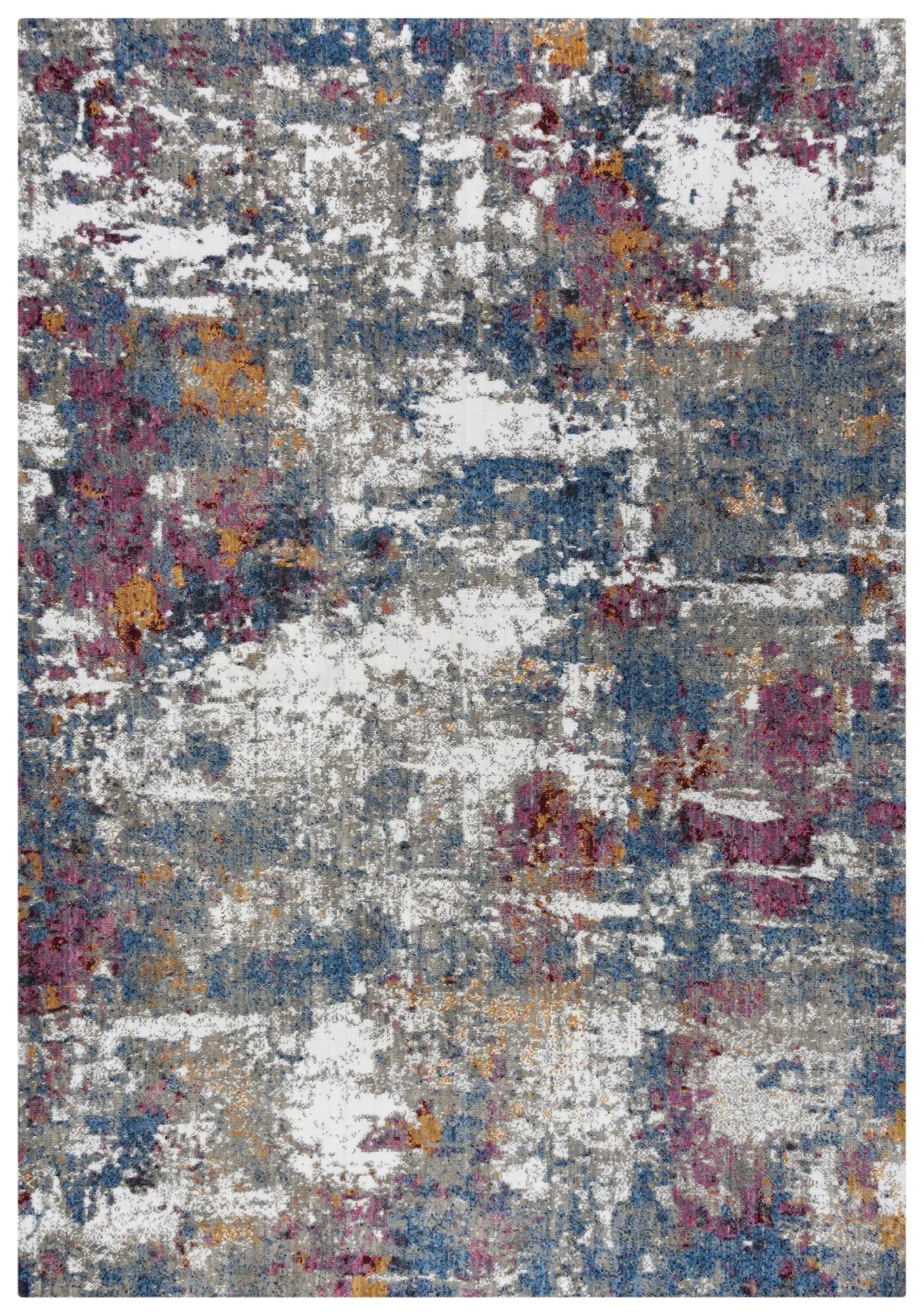10' X 13' Gray Blue Pink Orange Red And Ivory Abstract Hand Carved Handmade Area Rug Homeroots Home Decor