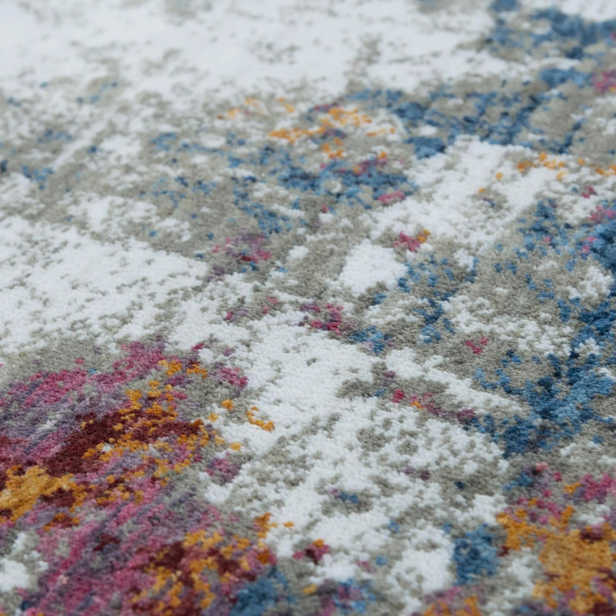 10' X 13' Gray Blue Pink Orange Red And Ivory Abstract Hand Carved Handmade Area Rug Homeroots Home Decor