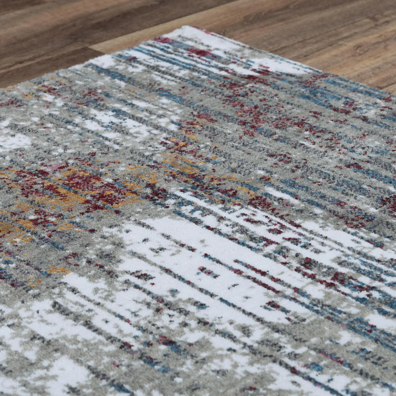 10' X 13' Gray Burgundy Orange Blue And Ivory Abstract Hand Carved Handmade Area Rug Homeroots Home Decor