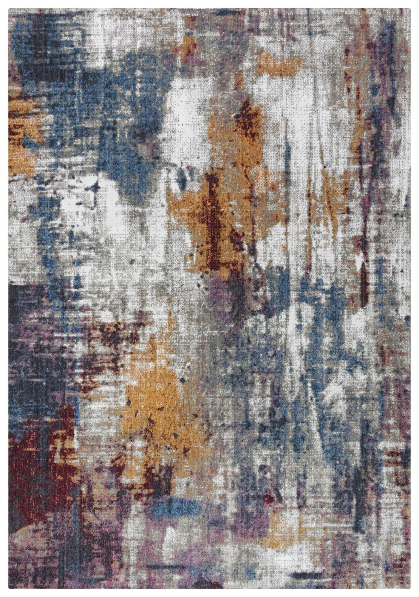 10' X 13' Gray Cream Red Blue Purple Pink And Ivory Abstract Hand Carved Handmade Area Rug Homeroots Home Decor
