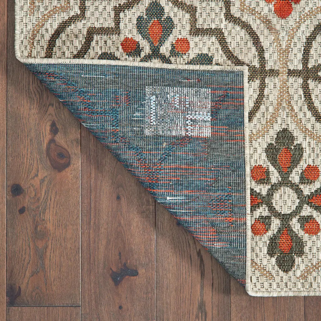 10' X 13' Gray Geometric Stain Resistant Indoor Outdoor Area Rug Homeroots Outdoor