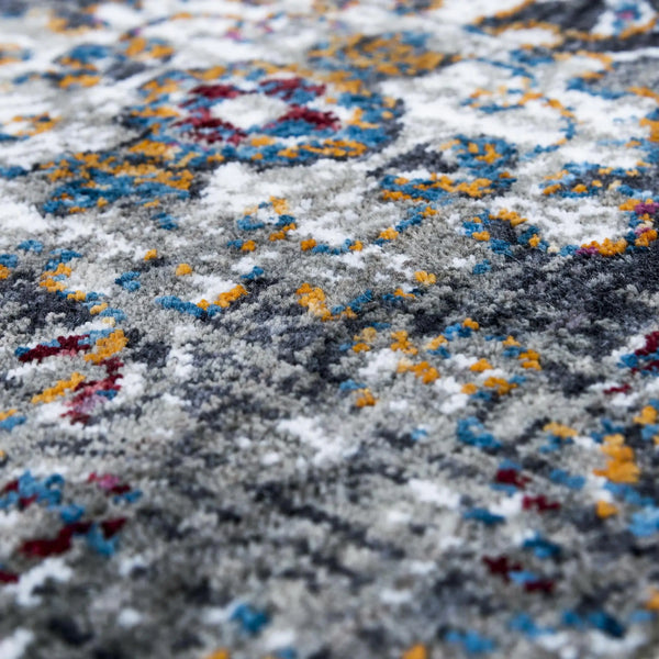 10' X 13' Gray Ivory Dark Blue Blue And Orange Oriental Hand Carved Handmade Area Rug Homeroots Home Decor