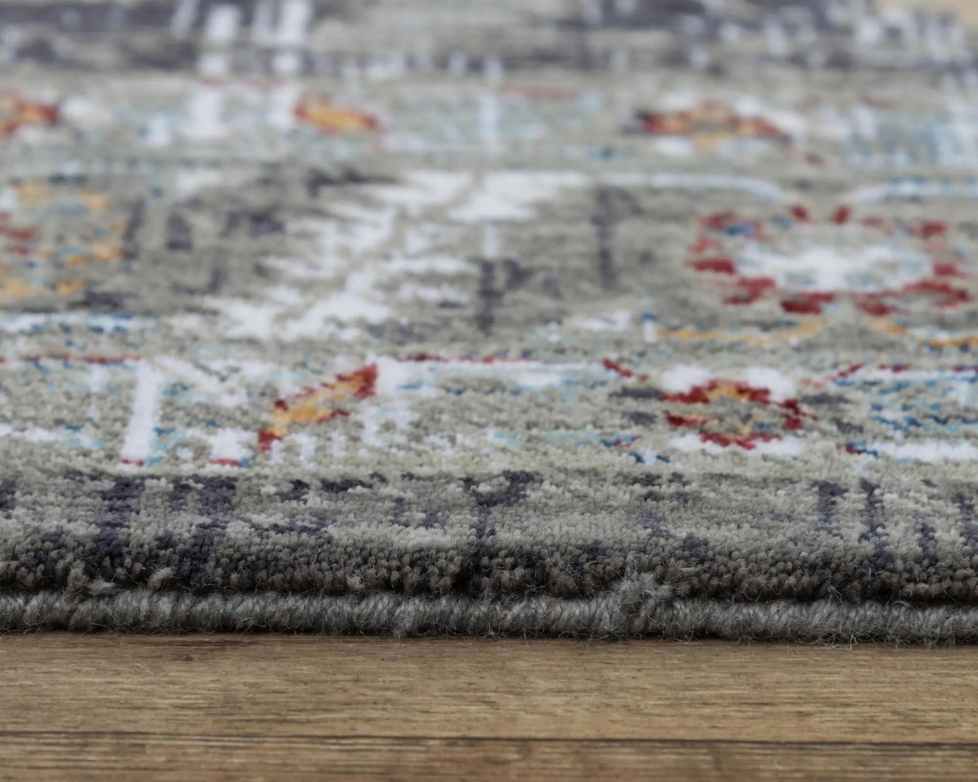 10' X 13' Gray Red Blue Orange And Ivory Medallion Hand Carved Handmade Area Rug Homeroots Home Decor