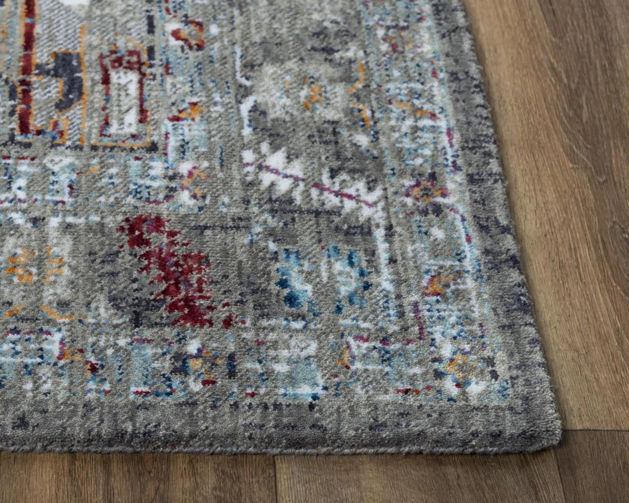 10' X 13' Gray Red Blue Orange And Ivory Medallion Hand Carved Handmade Area Rug Homeroots Home Decor