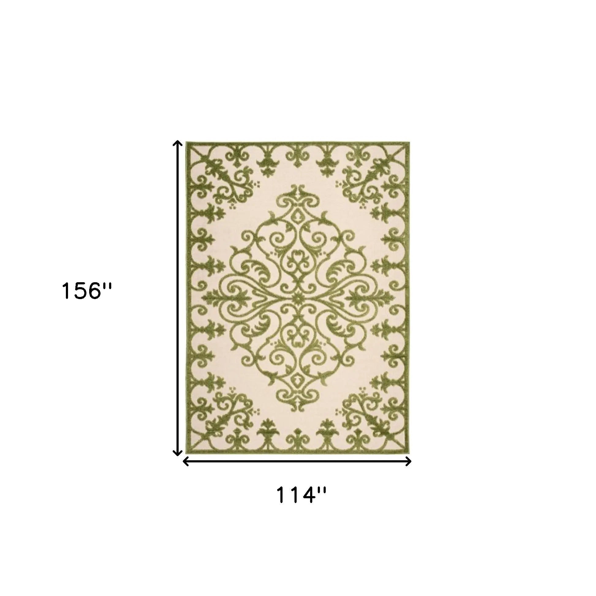 10' X 13' Green Indoor Outdoor Area Rug - GreatEagleInc