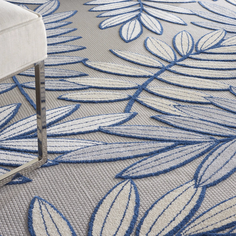 10' X 13' Ivory And Blue Indoor Outdoor Area Rug Homeroots Outdoor