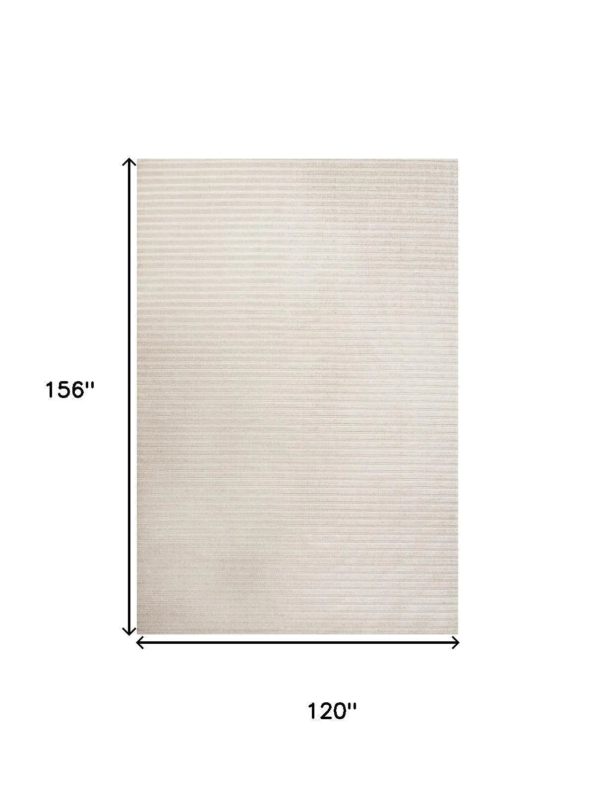 10' X 13' Ivory And Cream Striped Indoor Outdoor Area Rug Homeroots Outdoor