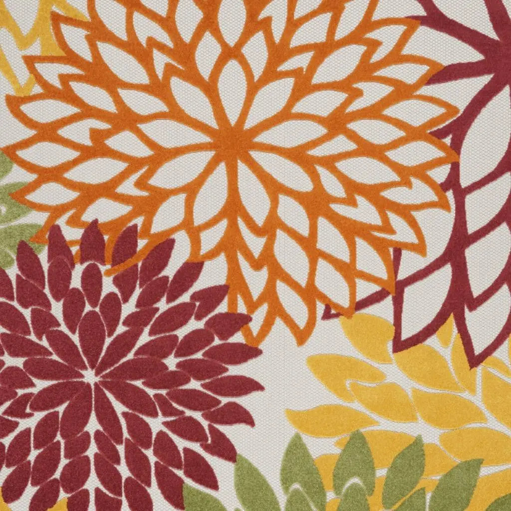 10' X 13' Red And Ivory Indoor Outdoor Area Rug Homeroots Outdoor