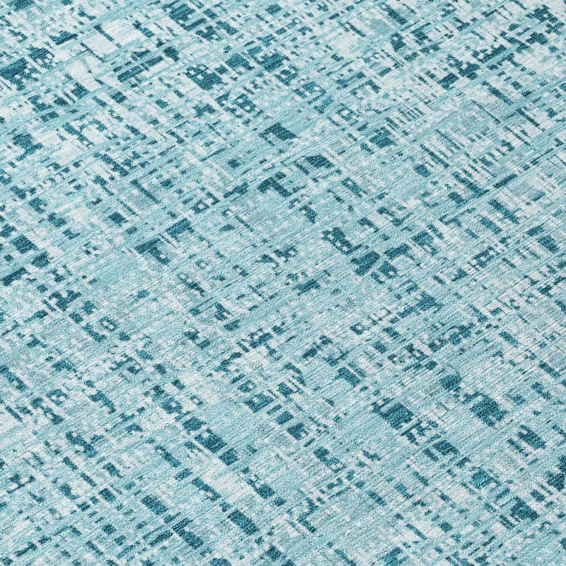 10' X 14' Aqua And Teal Blue Abstract Washable Indoor Outdoor Area Rug Homeroots Outdoor