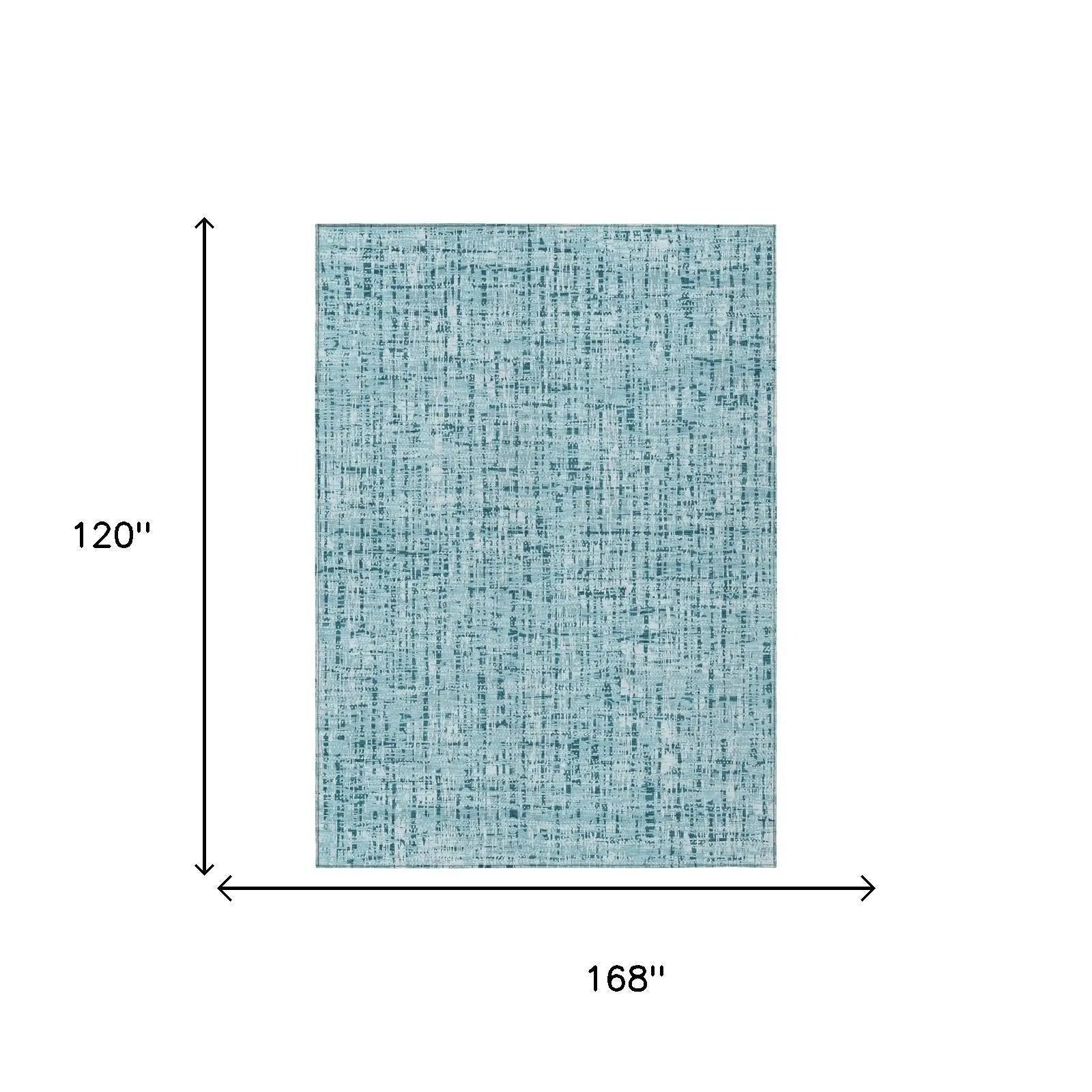 10' X 14' Aqua And Teal Blue Abstract Washable Indoor Outdoor Area Rug Homeroots Outdoor