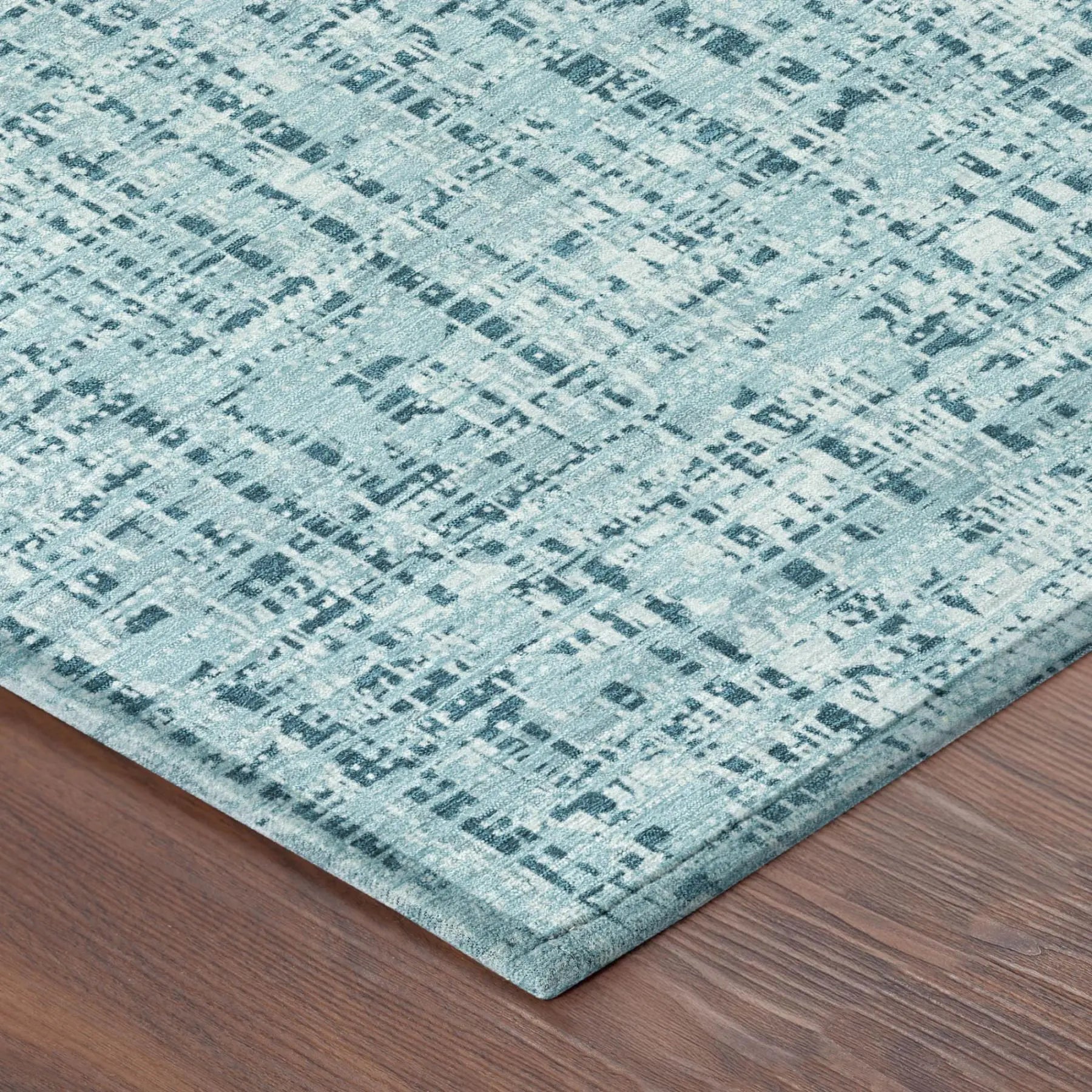 10' X 14' Aqua And Teal Blue Abstract Washable Indoor Outdoor Area Rug Homeroots Outdoor