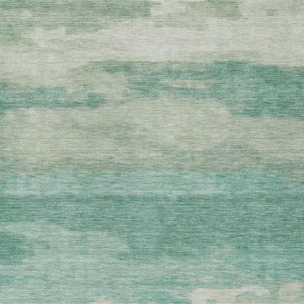 10' X 14' Aqua And Teal Blue Abstract Washable Indoor Outdoor Area Rug Homeroots Outdoor