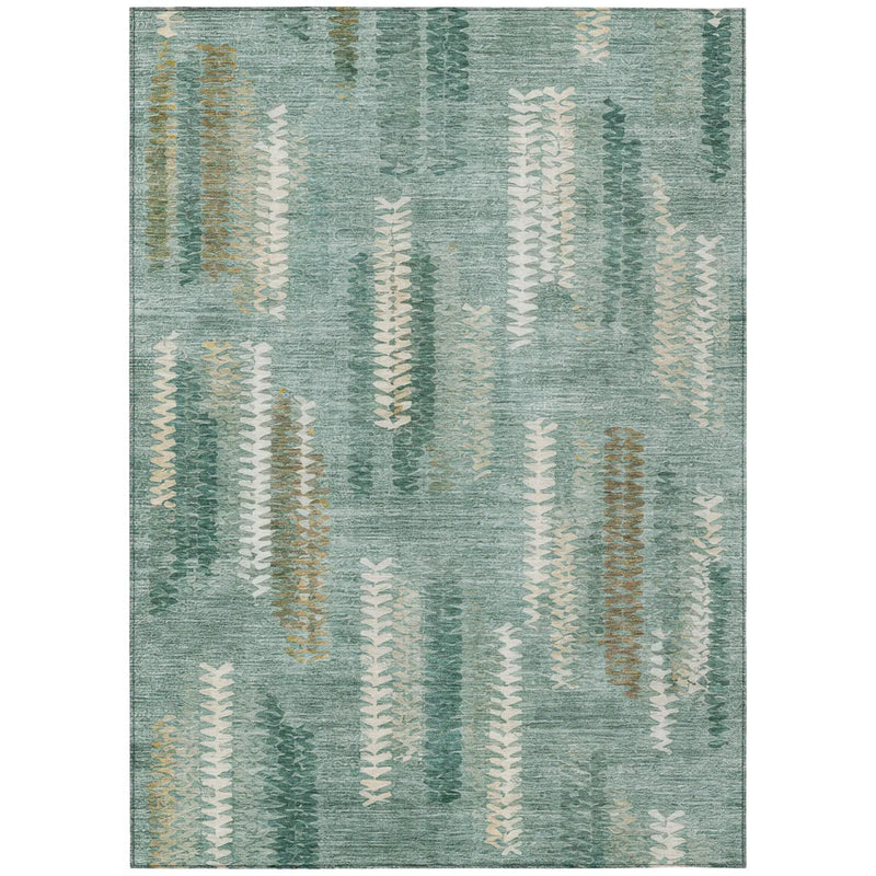 10' X 14' Aqua And Teal Blue Abstract Washable Indoor Outdoor Area Rug Homeroots Outdoor