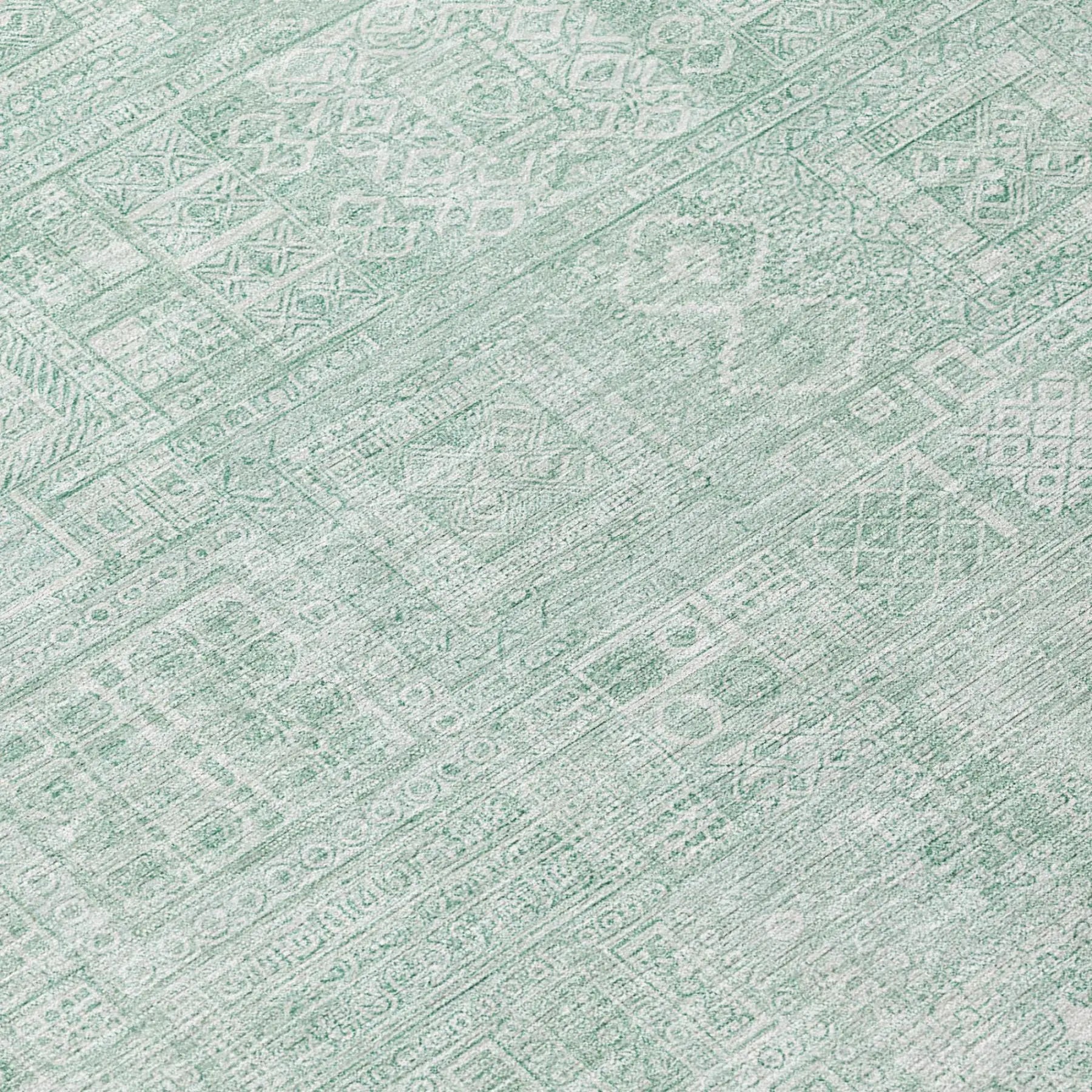 10' X 14' Aqua And Teal Blue Oriental Washable Indoor Outdoor Area Rug Homeroots Outdoor