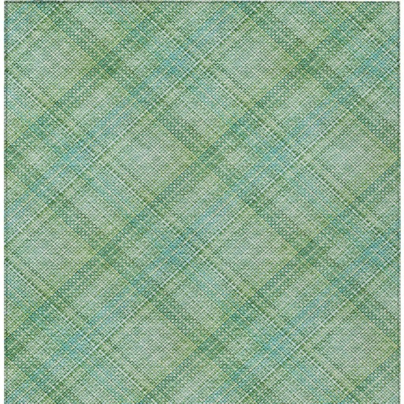 10' X 14' Aqua And Teal Blue Plaid Washable Indoor Outdoor Area Rug Homeroots Outdoor