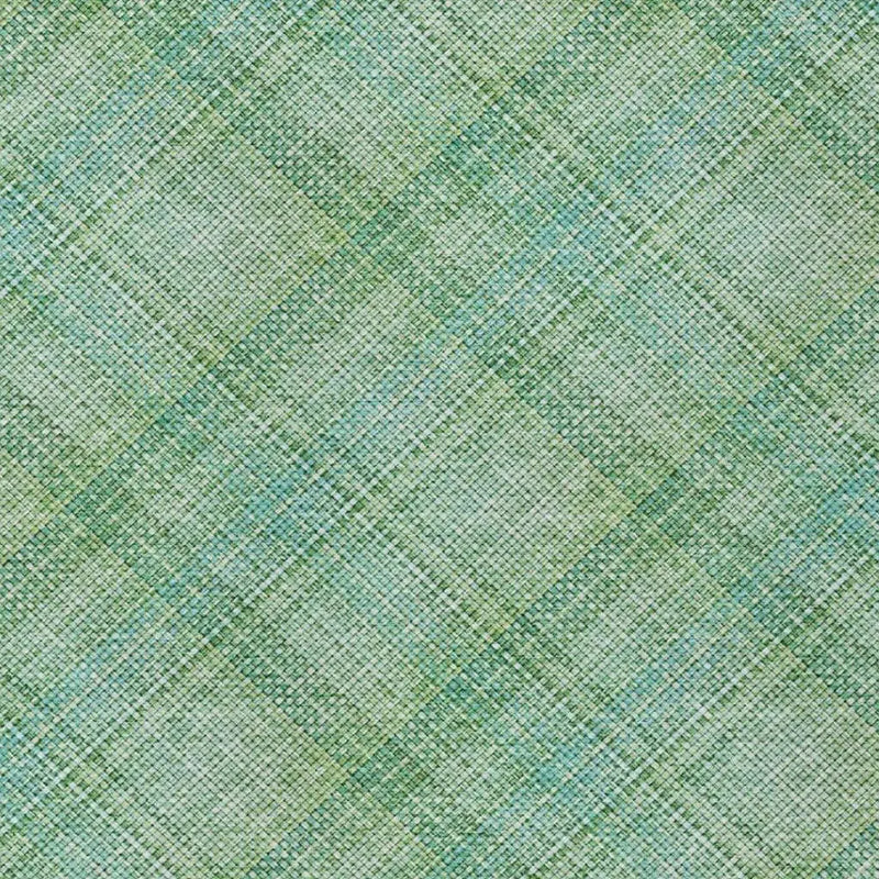 10' X 14' Aqua And Teal Blue Plaid Washable Indoor Outdoor Area Rug Homeroots Outdoor