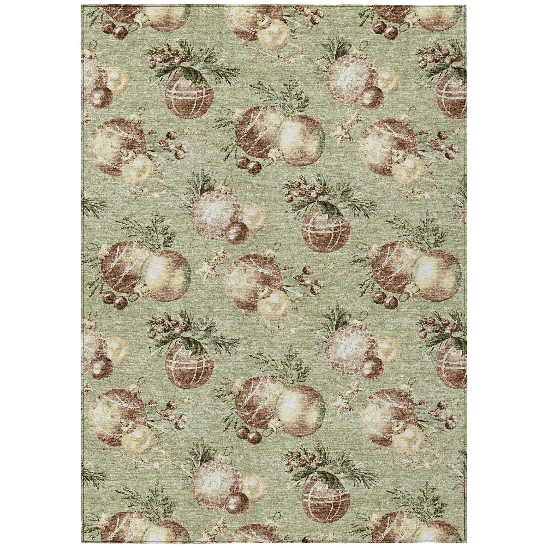 10' X 14' Artichoke Green Brown And Beige Stars Washable Indoor Outdoor Area Rug Homeroots Outdoor