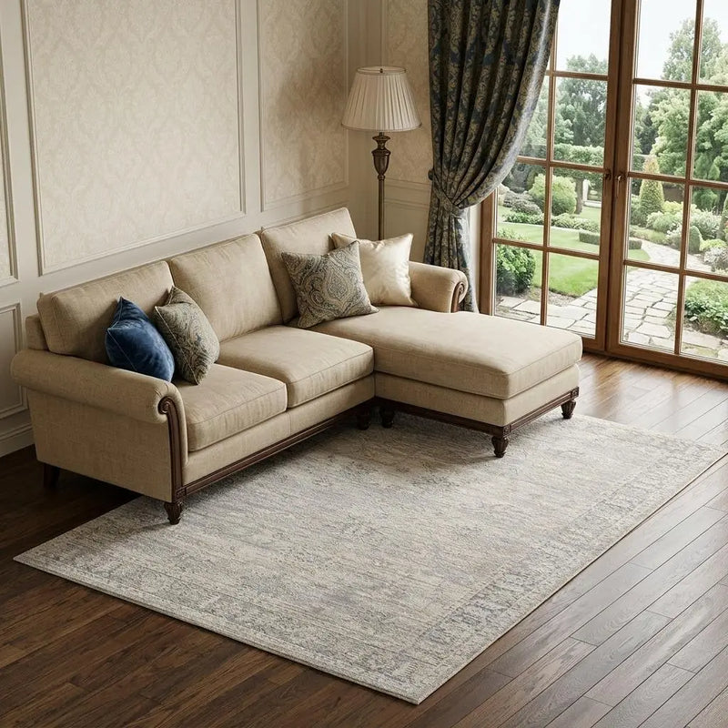 10' X 14' Beige And Blue Abstract Area Rug Homeroots Home Decor