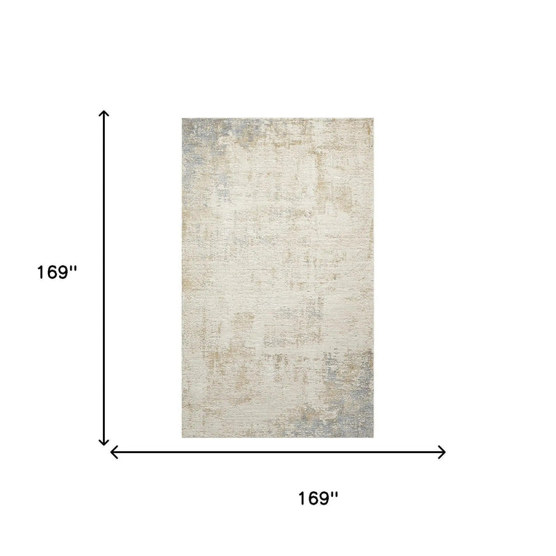 10' X 14' Beige And Blue Abstract Area Rug Homeroots Home Decor