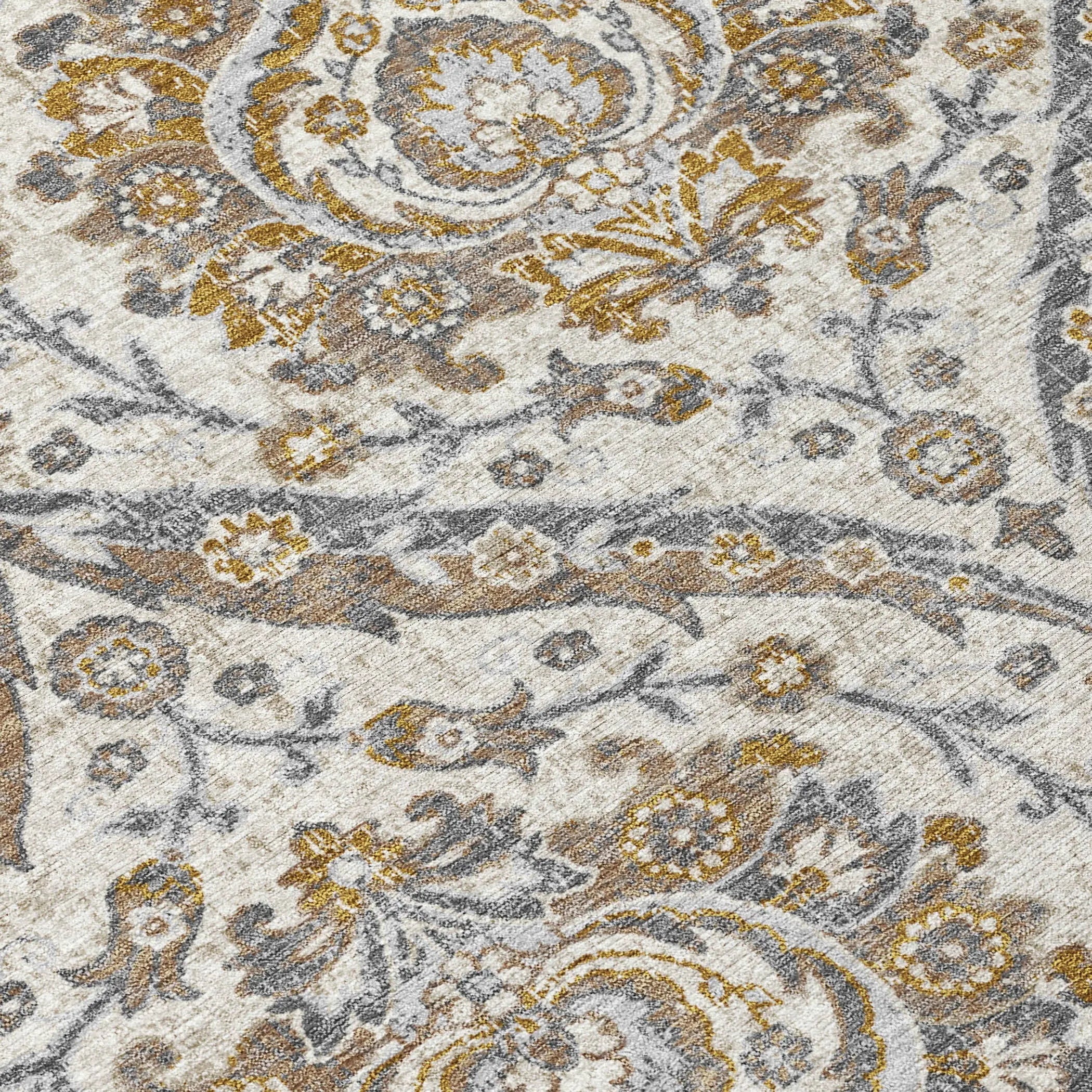 10' X 14' Beige And Blue Floral Washable Indoor Outdoor Area Rug Homeroots Outdoor