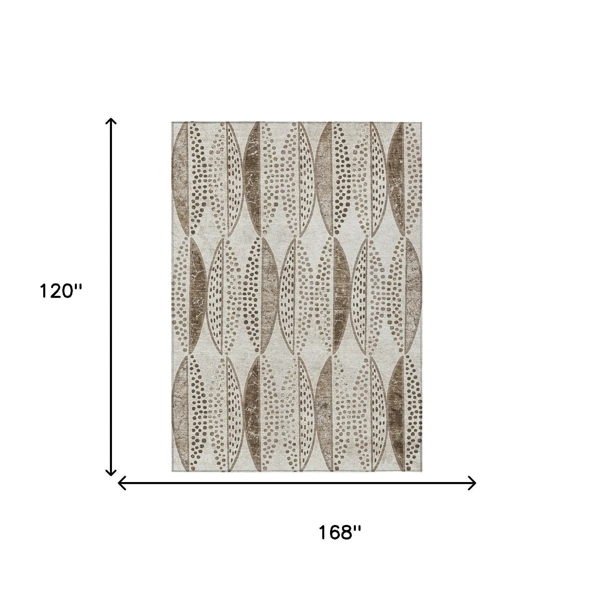10' X 14' Beige And Blue Geometric Washable Indoor Outdoor Area Rug Homeroots Outdoor