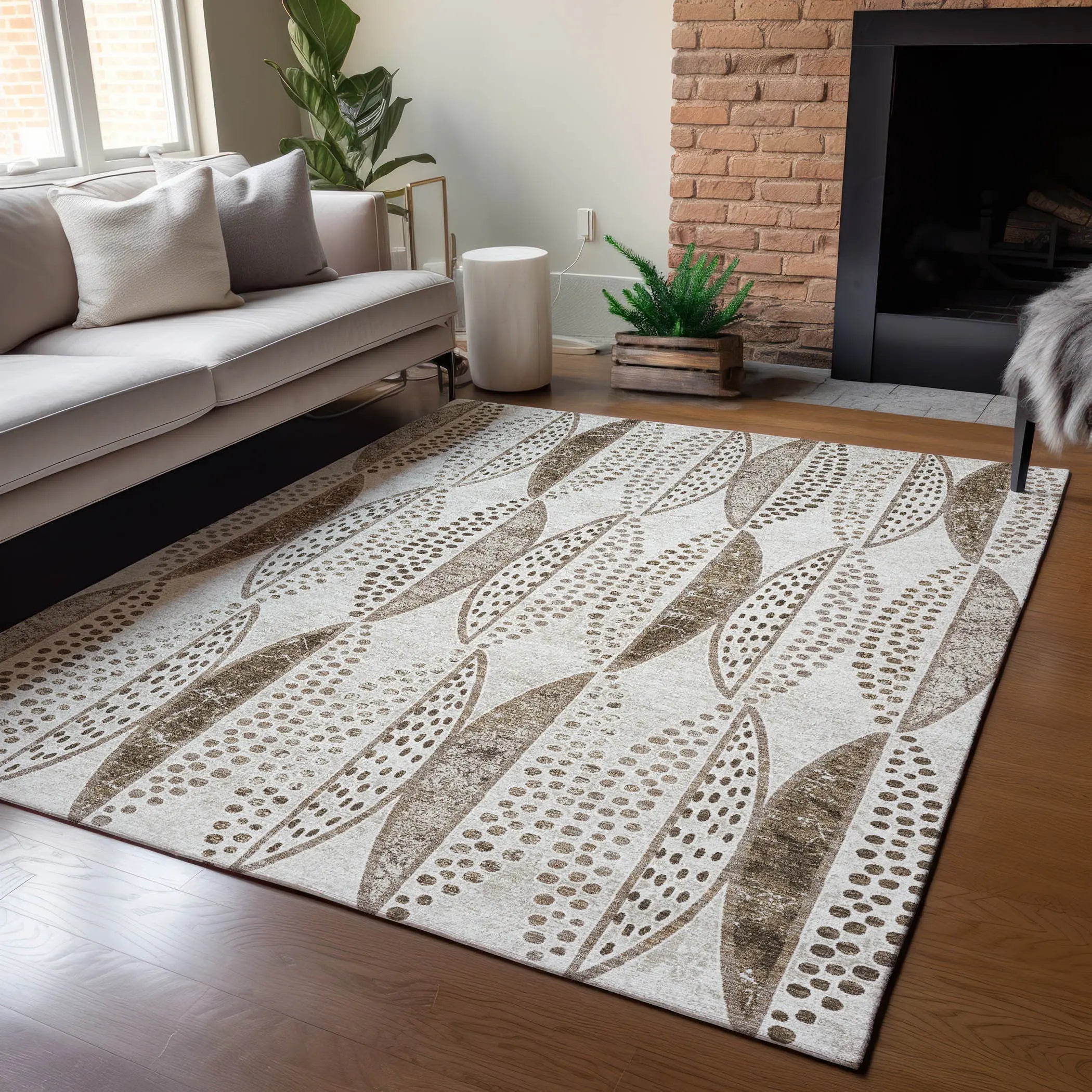 10' X 14' Beige And Blue Geometric Washable Indoor Outdoor Area Rug Homeroots Outdoor