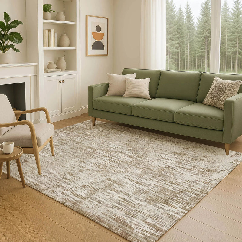 10' X 14' Beige And Brown Abstract Washable Indoor Outdoor Area Rug Homeroots Outdoor