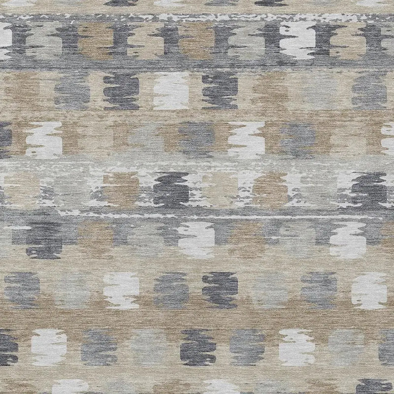 10' X 14' Beige And Brown Abstract Washable Indoor Outdoor Area Rug Homeroots Outdoor